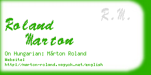 roland marton business card