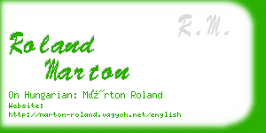 roland marton business card